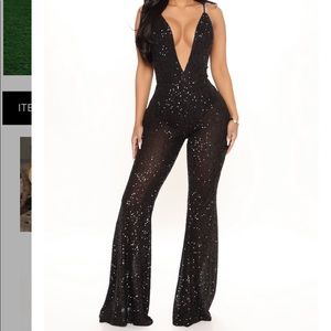 fashion nova sequin jumpsuit. size - MEDIUM